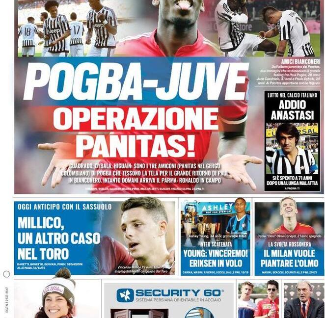 'Juve sotto attacco', 'Operazione Pogba': le prime pagine dei giornali