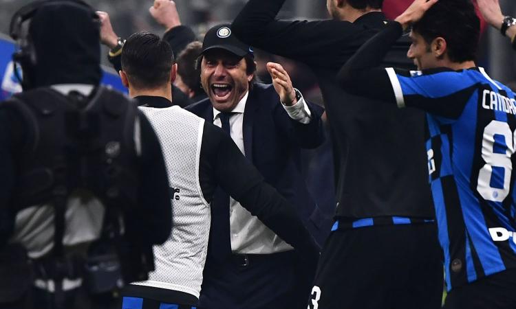 L'Inter aggancia la Juve, ora Conte e Marotta non sono più ex