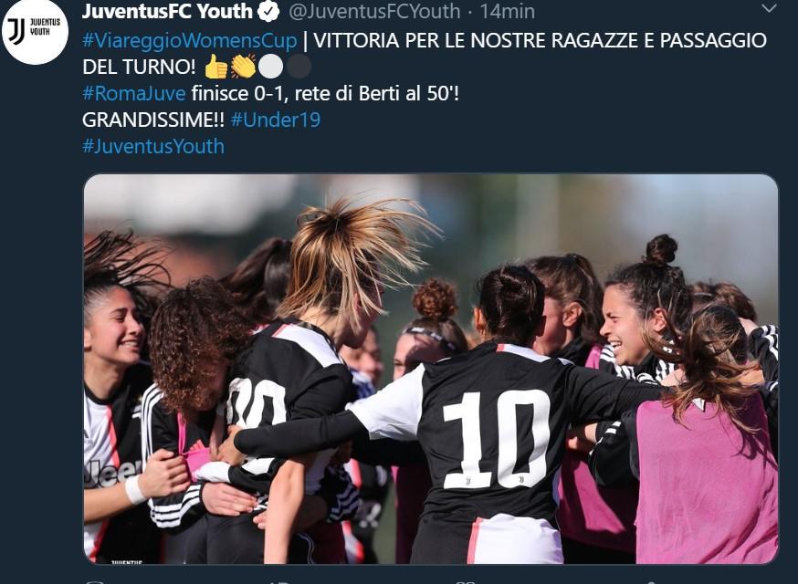 La Juve Women vince il Viareggio: 3-2 alla Roma, è il secondo di fila!
