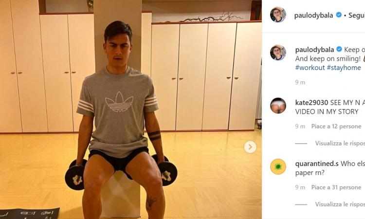 Dybala si allena in casa: 'Continuiamo a sorridere' FOTO