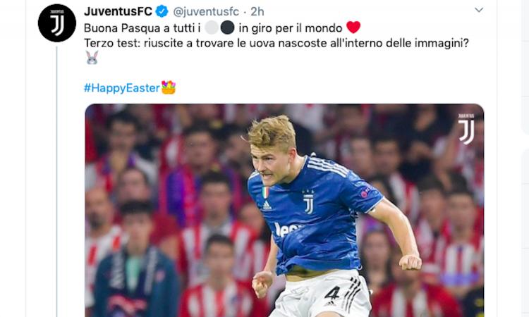 Pasqua, gli auguri della Juve: 'Riuscite a trovare le uova?'