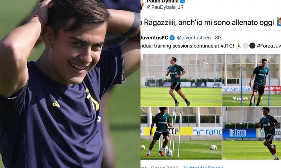 La Juve si ‘dimentica’ di Dybala, che scherza: ‘Ragazzi, oggi mi sono allenato anche io!’ FOTO