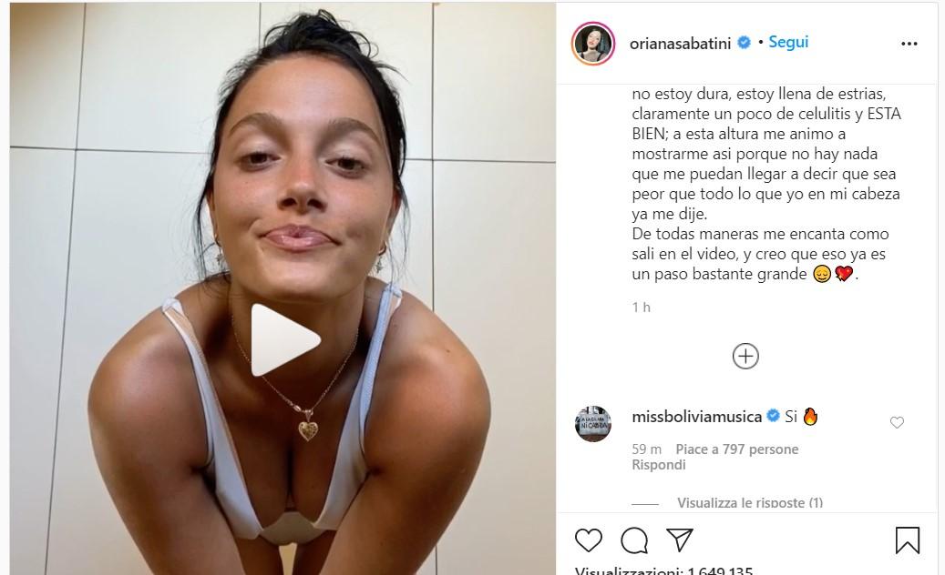 Oriana contro il body shaming: '10 anni di disturbi, oggi mi mostro così'. Il VIDEO