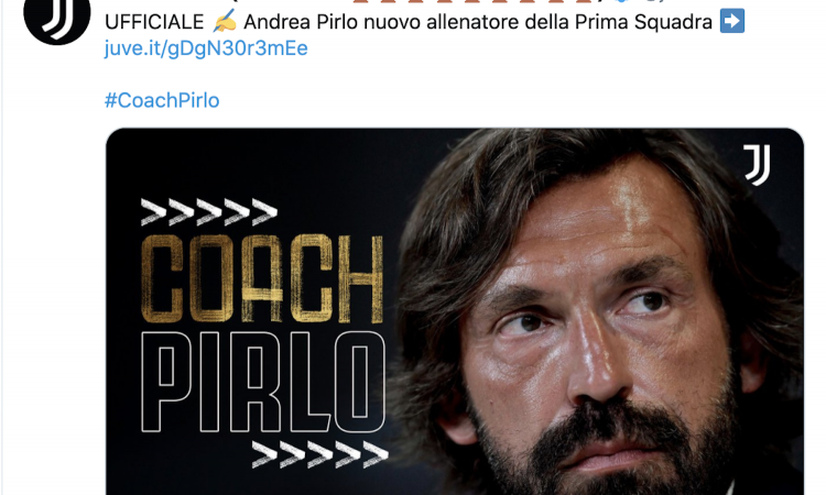Juventus, UFFICIALE: Pirlo è il nuovo allenatore, ecco quanto dura il contratto