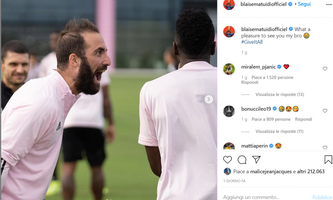 Ex Juve a Miami, Matuidi a Higuain: 'Che piacere vederti, fratello!' FOTO