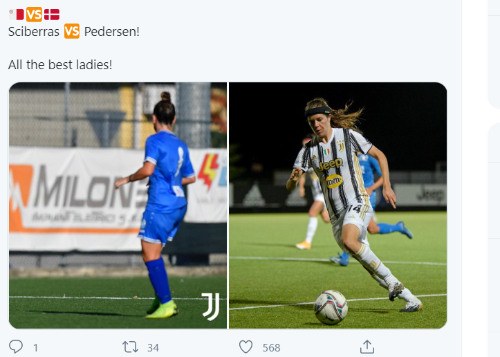Juve Women, derby in nazionale: autogol di Sciberras contro la Danimarca di Pedersen