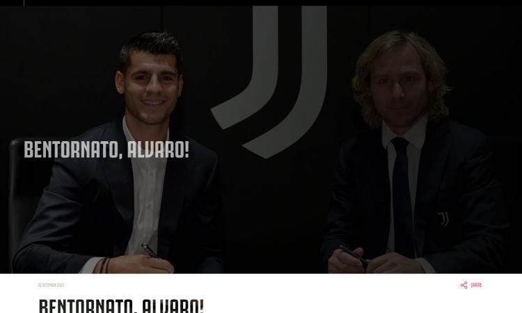 UFFICIALE: Morata è un giocatore della Juventus, il comunicato e le cifre. Alvaro sui social: 'Storia di un grande amore'