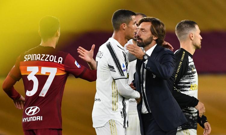 Pirlo azzarda, la Juve traballa con la Roma: solo Ronaldo la salva dal ko 