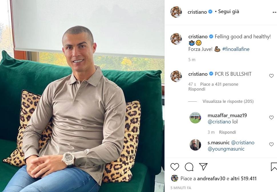 Ronaldo, ancora tamponi: 'Spera arrivi presto la liberazione'