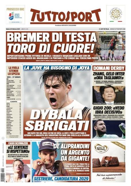 'Juve giovane, Fagioli predestinato, Dybala sbrigati': le prime pagine dei giornali