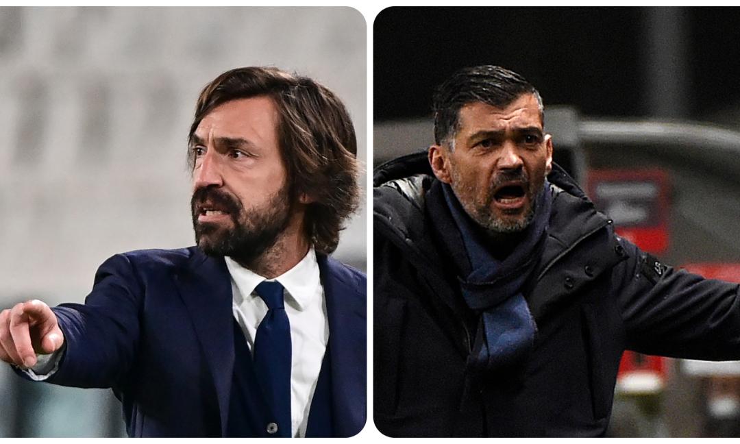 Juve-Porto, allenatori a confronto: Conceiçao litiga con tutti, mentre Pirlo...