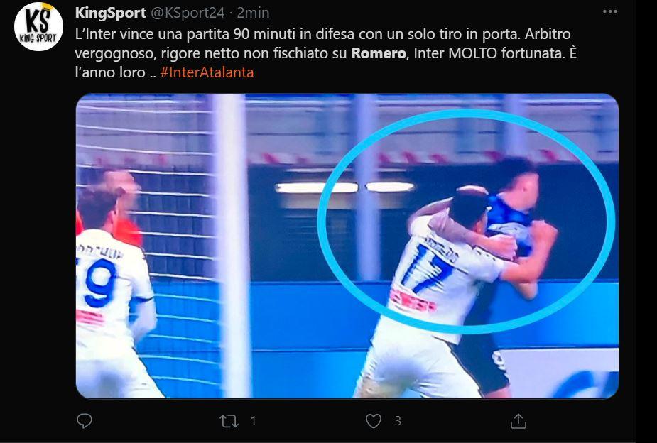 Inter, ma il 'fallo' di Bastoni su Romero? Tifosi Juve infuriati: 'Con Chiellini il Var era subito pronto'