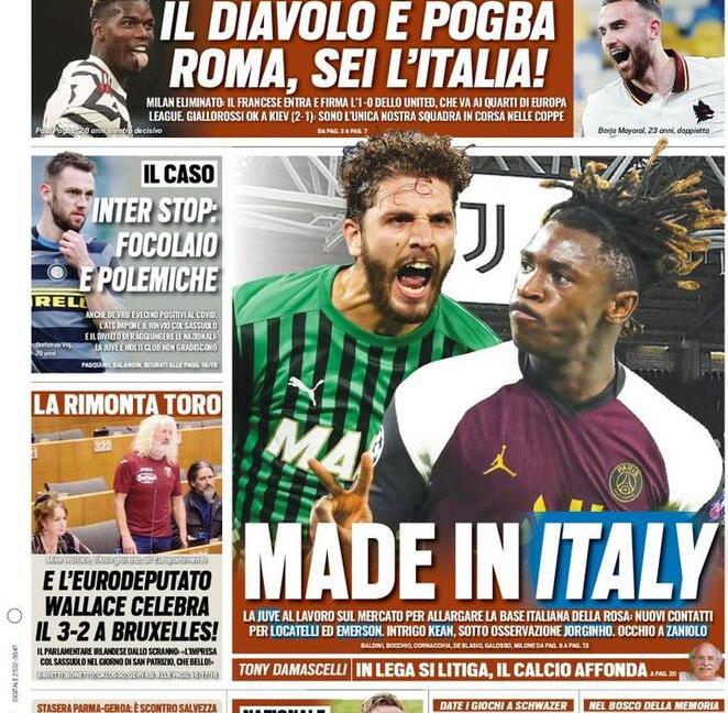 'Juve made in Italy', 'da CR7 a Dybala, chi resta e chi no': le prime pagine dei giornali