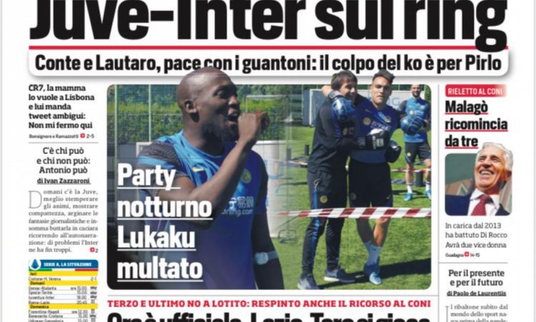 'Juve-Inter sul ring', 'Pirlo, è tardi', 'Mourinho tenta Buffon': le prime pagine dei giornali