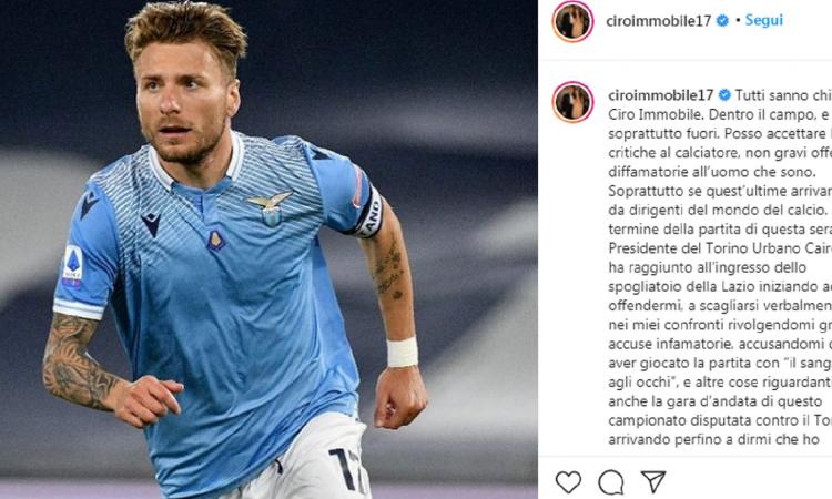 Immobile choc: 'Cairo mi ha offeso e accusato di avere giocato con il Covid'. E lui...