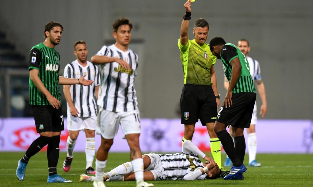 Sassuolo-Juve, la moviola: Locatelli protesta, ma il gol di Rabiot è buono. Gialli a Danilo e Chiesa, Buffon...