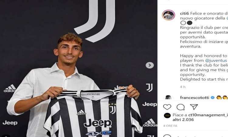 Juve Primavera, Citi si presenta: 'Felice e onorato della grande opportunità'