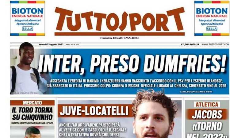 'Juve-Locatelli, se non ora quando?': le prime pagine dei giornali