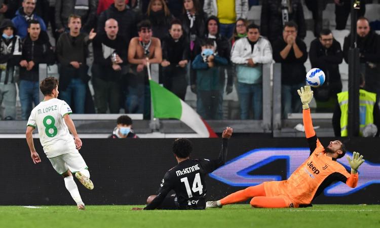 Juve-Sassuolo, che gesto di Lopez all'Allianz Stadium! Dopo il gol...