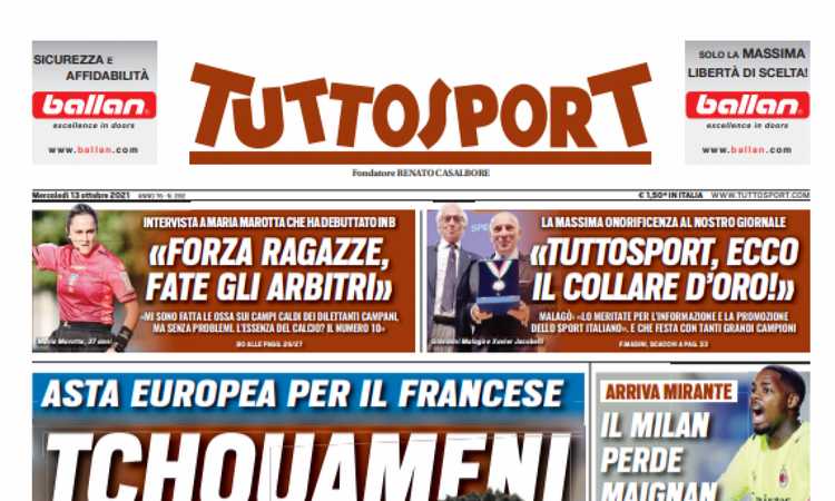 'Duello Juve-Real per Tchouameni': le prime pagine