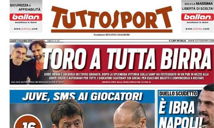 'Juve, ritiro a -16', 'Allegri comanda, Dybala mette la faccia': le prime pagine dei giornali