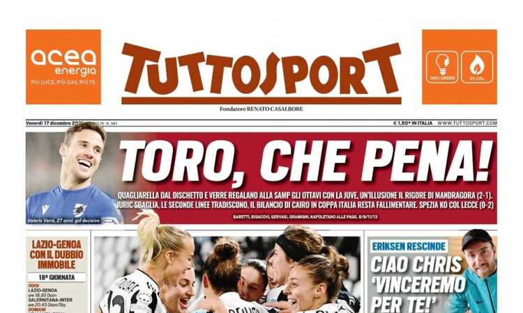 Juve Women 'Nella storia'. Juve 'Più solida e pronta per il mercato': rassegna stampa