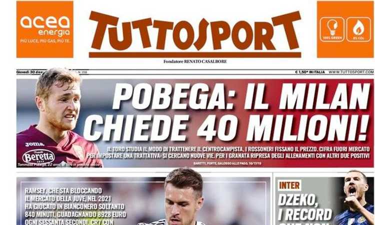 'De Ligt in Barça', 'Juve in svendita', 'Ramsey costa più di CR7': le prime pagine