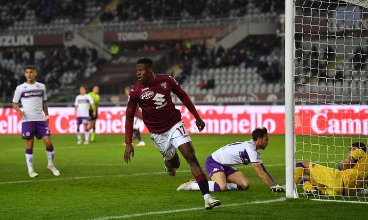Crolla la Fiorentina di Vlahovic, 4-0 dal Torino: la Juve allunga a +6 sui viola