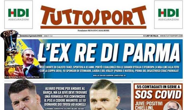 'Covid e Supercoppa, Lega all'ultimo voto', 'Muro Juve su Morata', 'Morata aspetta Icardi': le prime pagine dei giornali