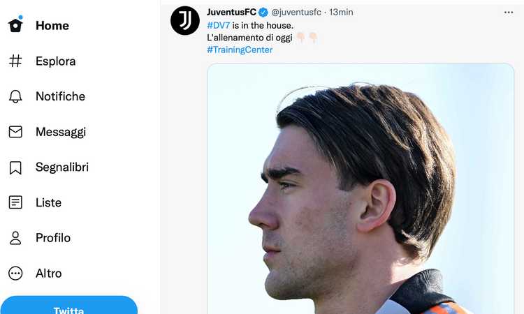 Juve, primo allenamento con Vlahovic in campo: FOTO