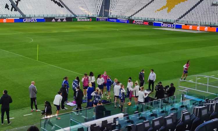 Verso Juve Women-Lione: rifinitura allo Stadium per le francesi VIDEO