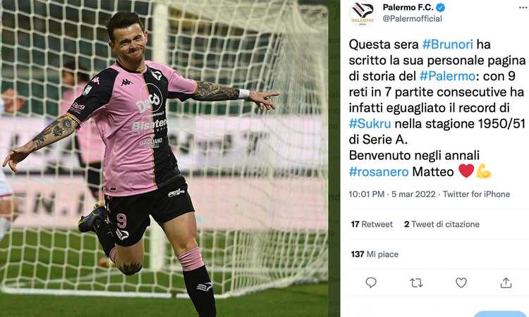 Juve, 4 club sulle tracce di Brunori: fissato l'incontro con il Palermo