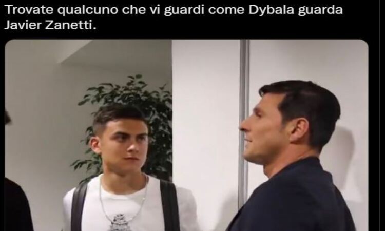 Dybala, l'abbraccio con Zanetti diventa virale: 'Presenti Ausilio e Baccin'. E i tifosi Juve sono rassegnati