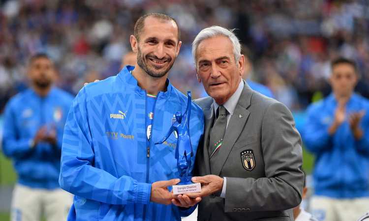 Mancini e il ringraziamento a Chiellini: 'Buona fortuna!' FOTO