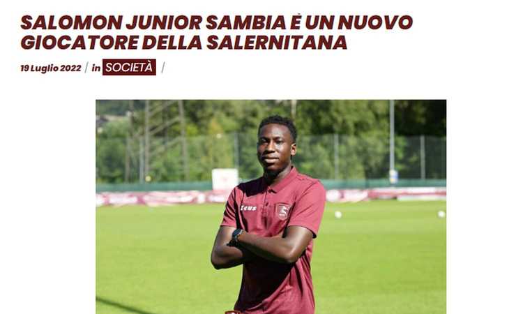 Salernitana-Juve, Sambia: 'Dobbiamo provarci'