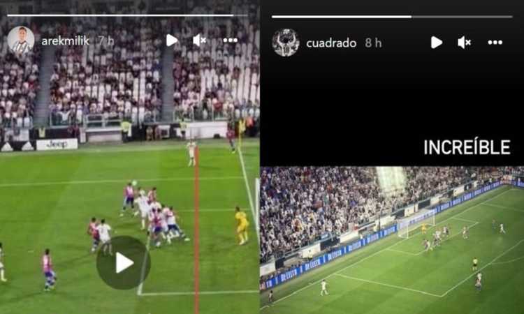 Cuadrado pubblica la FOTO della posizione di Candreva: 'Incredibile!'