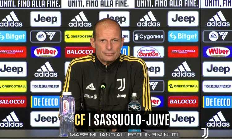 Juve, il VIDEO della conferenza di Allegri: 'Sassuolo in ottima condizione, gioca Perin'