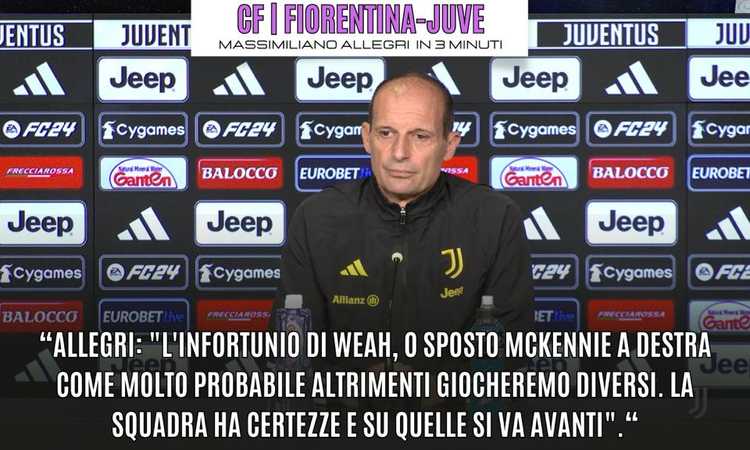 Juve, Allegri in conferenza svela le mosse tattiche VIDEO