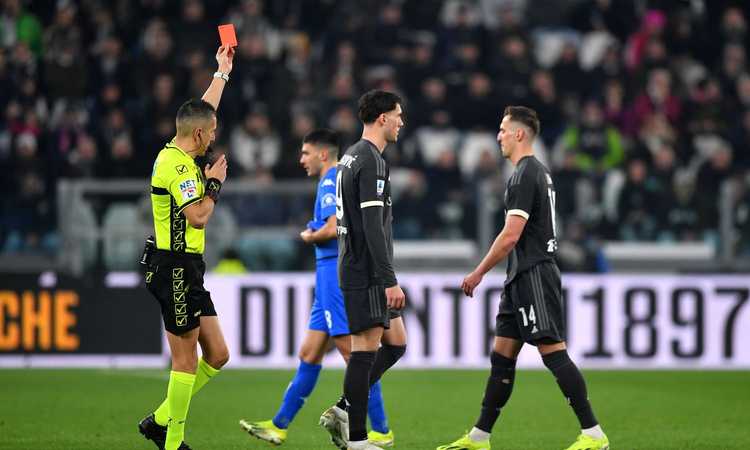 Juve-Empoli, Milik come Berardi e Malinovkyi, ma il bianconero viene espulso. Tifosi in rivolta, non solo contro l’arbitro