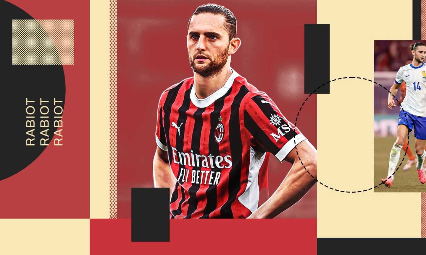 Maglia AC Milan Replica Ufficiale 2025/2026 - Con Nome Rabiot, Strisce Rossonere, Taglie Adulto E Bambino, Tessuto Tecnico
